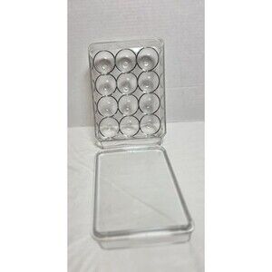 Clear Plastic 12-Egg Holder Storage Container with Lid